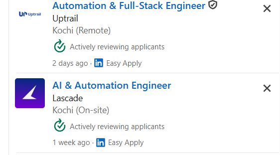 AI Automation with n8n & Make.com internship jobs in Cochin