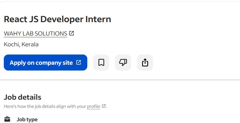 AI, ML & React.js internship jobs in Trivandrum