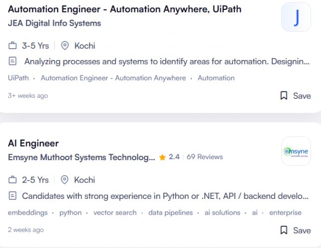 AI Workflow Automation internship jobs in Kozhikode