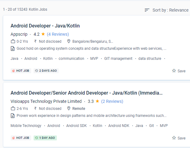 Android internship jobs in Cochin