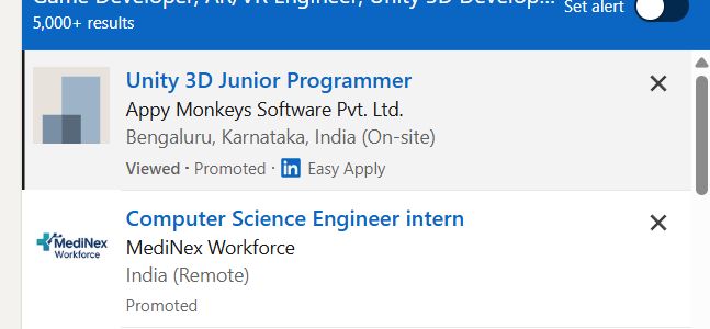 AR/VR Development (Unity) internship jobs in Kozhikode
