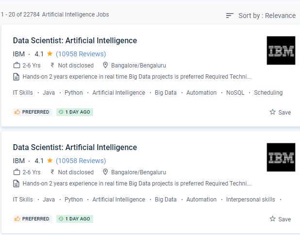 Artificial Intelligence internship jobs in Cochin
