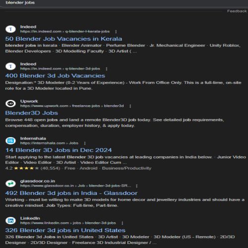 Blender internship jobs in Trivandrum