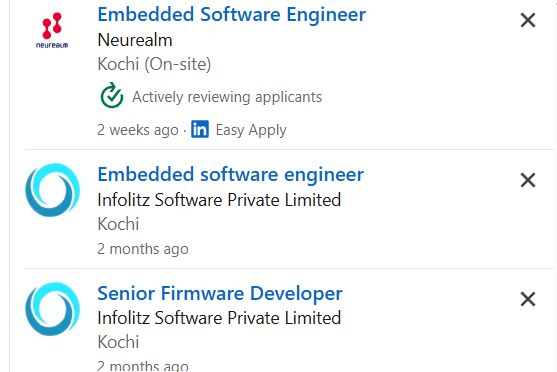 Embedded Systems & Edge AI internship jobs in Cochin