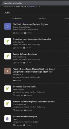 Embedded Systems internship jobs in Trivandrum