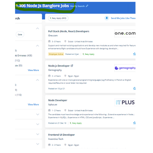 Node JS internship jobs in Trivandrum