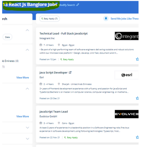 React JS internship jobs in Cochin