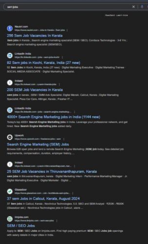 Search Engine Marketing (SEM) internship jobs in Cochin