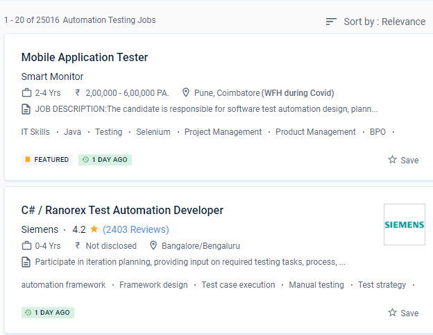 Software Testing (Automation) internship jobs in Cochin