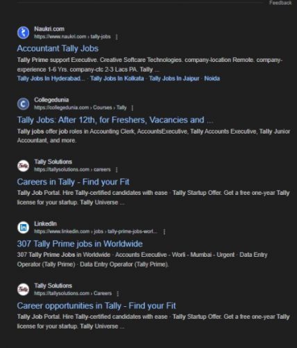 Tally Prime internship jobs in Trivandrum
